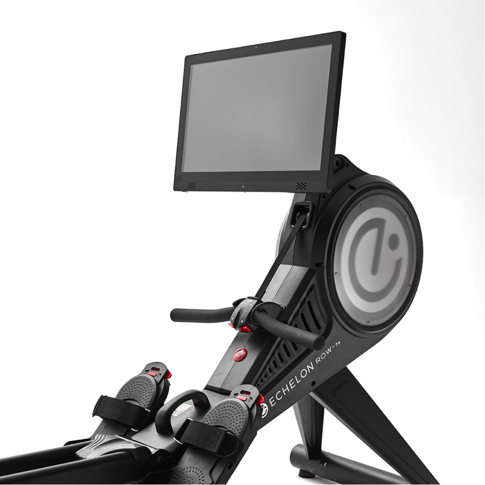 Echelon Row-7s close up of front half of the commercial grade rower