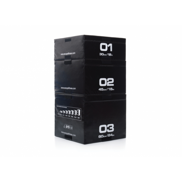 Escape Fitness Black Plyometric Boxes (Set of 3 sizes)