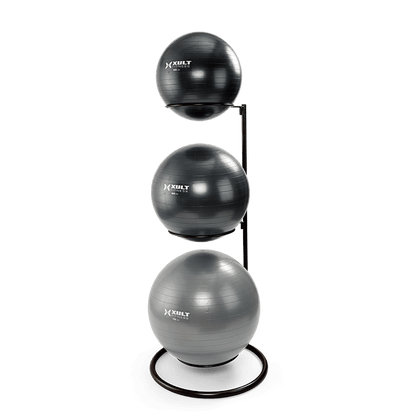 Matrix Fitness XT Stability Ball Rack with Stability Balls on it 